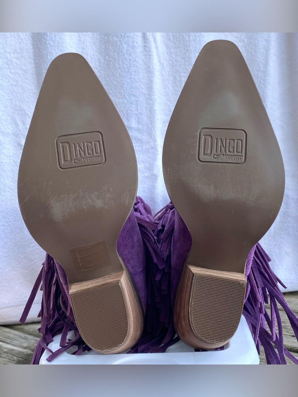 Dingo Women’s Wild Child Suede Fringe Tall Western Boots - Snip Toe Size 6.5M - Picture 8 of 11